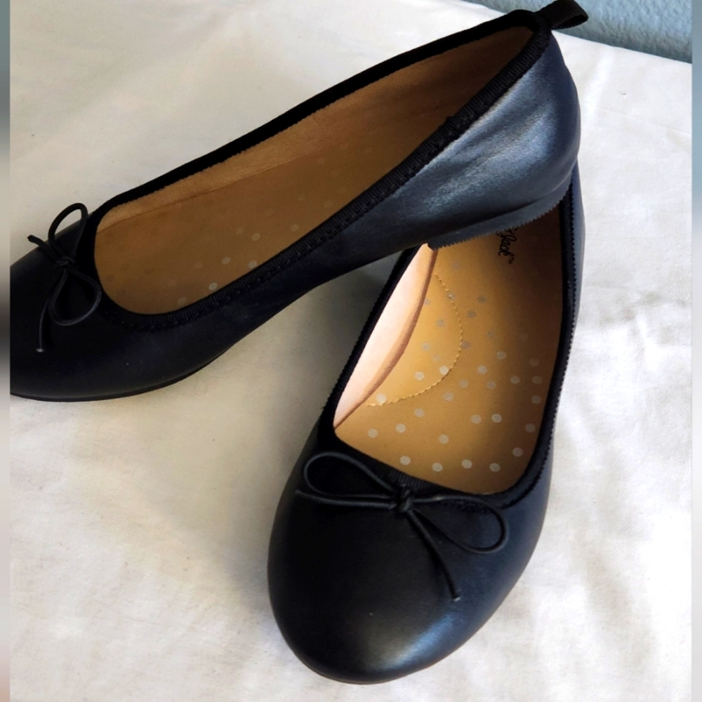 Cat&Jack black girl ballet flats shoes Size 3